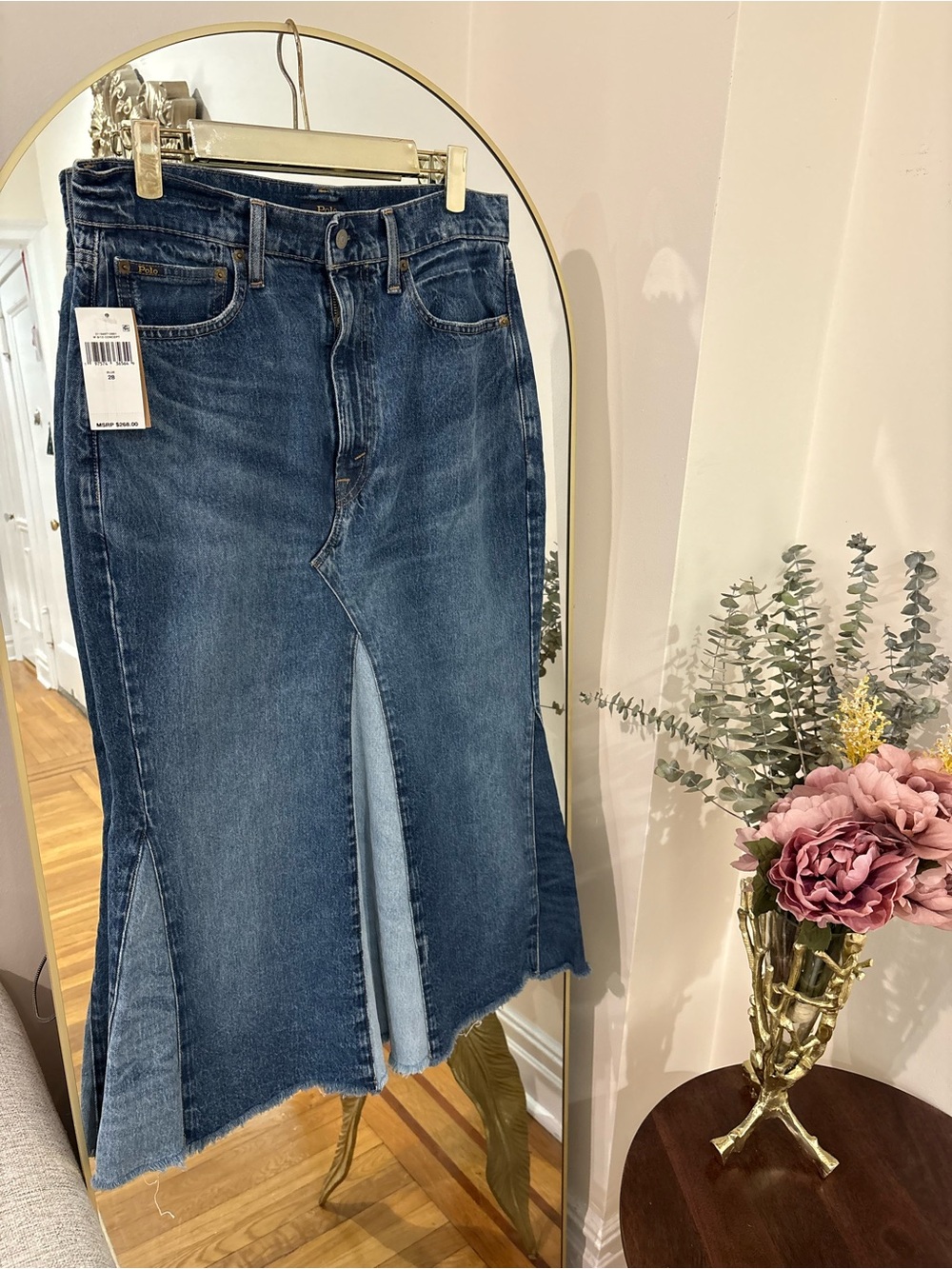 Polo Ralph Lauren 28 two tone Denim Maxi Skirt in Blue - Women Jeans - Picture 12 of 12